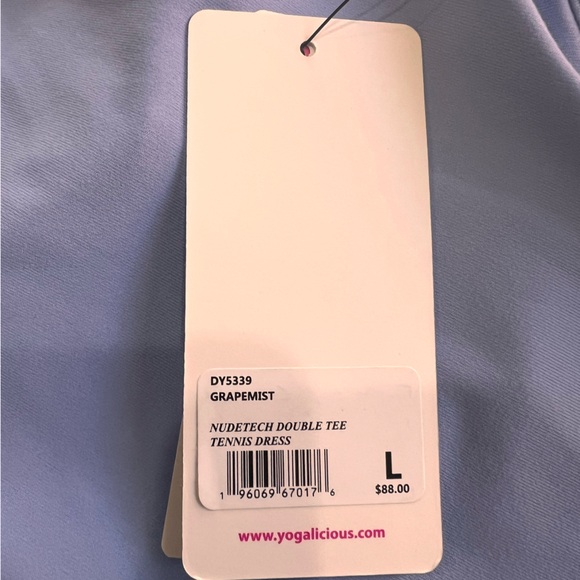 Yogalicious Nudetech Double Tee Tennis Dress Light Blue. Size L. NWT - Picture 4 of 7